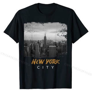 เสื้อยืดผ้าฝ้ายพรีเมี่ยม New York City Memento Big Empire State NY เสื้อยืดลําลองสําหรับผู้ชายผู้หญิง แขนสั้น คอกลม 39;s