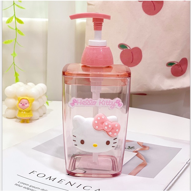 Life-365 ขวดใส่เจลล้างมือ โลชั่น เจลอาบน้ํา เจลอาบน้ํา ลาย Hello Kitty 420 มล.