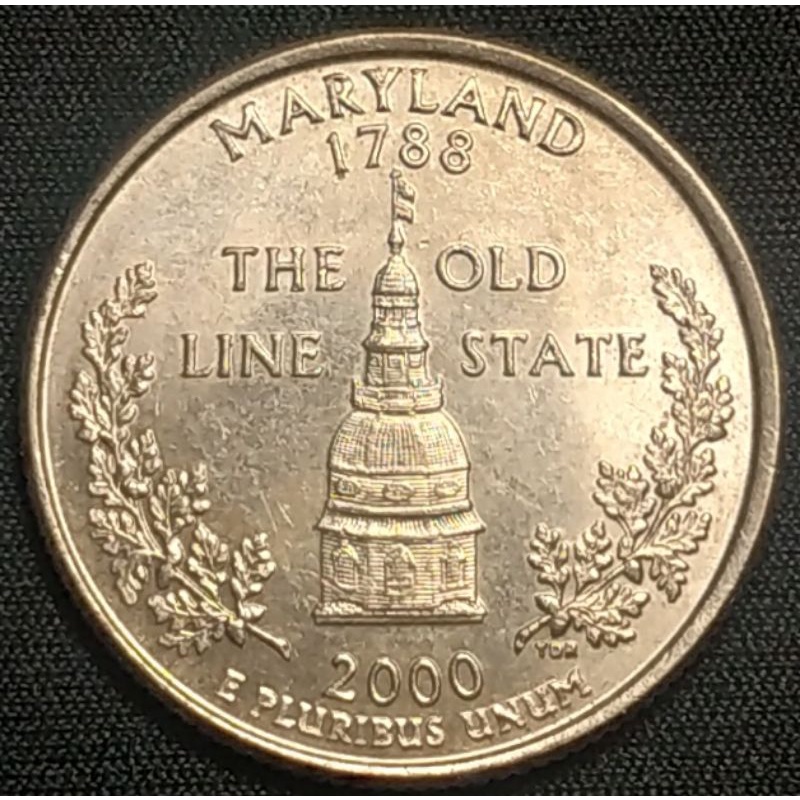 สหรัฐอเมริกา (USA), ปี 2000, 25 Cent รัฐแมริแลนด์ (Maryland),  ชุด 50 รัฐของประเทศสหรัฐอเมริกา