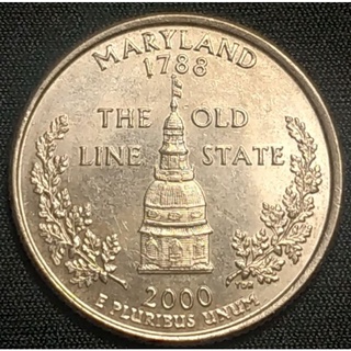 สหรัฐอเมริกา (USA), ปี 2000, 25 Cent รัฐแมริแลนด์ (Maryland),  ชุด 50 รัฐของประเทศสหรัฐอเมริกา