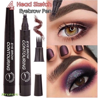 ดินสอเขียนคิ้ว ติดทนนาน 1 แท่ง ดินสอเขียนคิ้วเหลวไบโอนิคFast delivery Liquid eyebrow pencil waterproof eyebrow pencil 4 fork fine sketch eyebrow tattoo color pen liquid water eyebrow pen My living