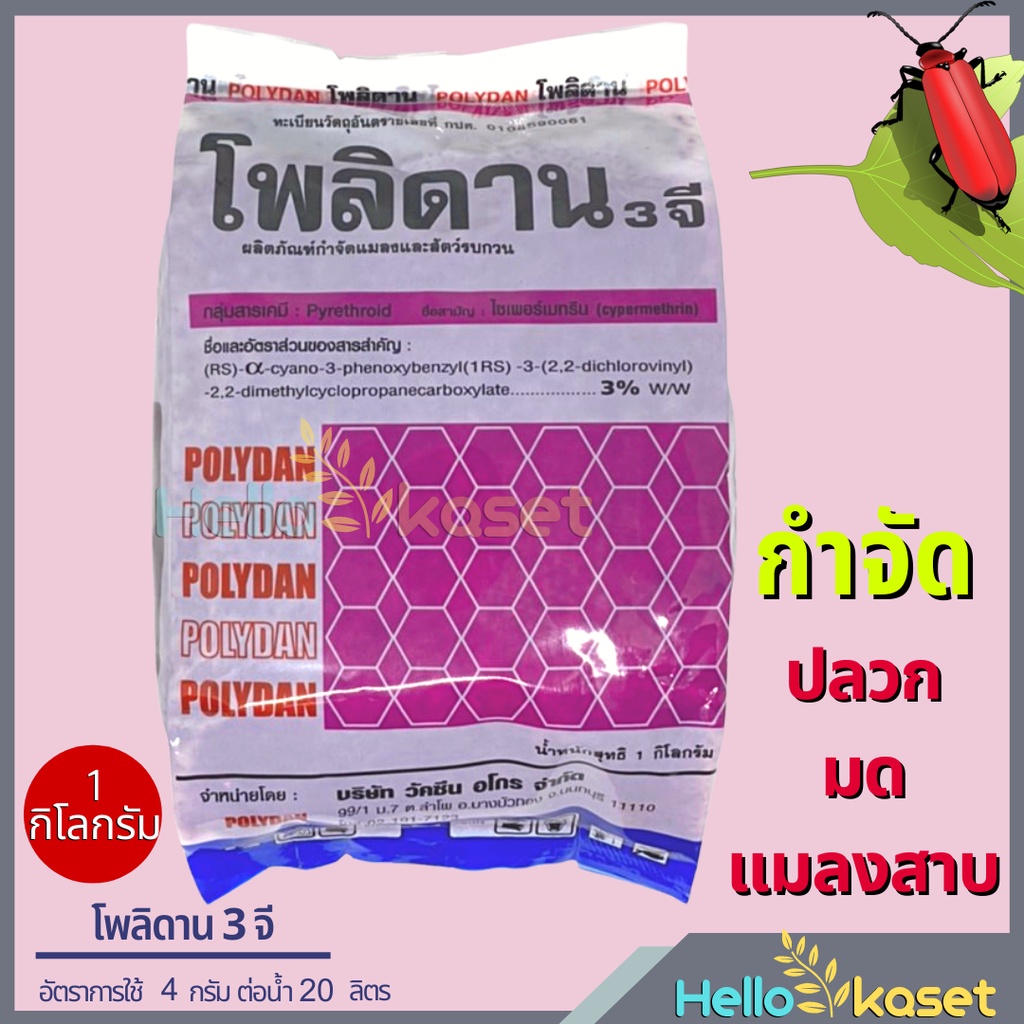 สารกำจัดมด โพลิดาน 3 จี รองก้นหลุม กันมด ปลวก หนอนในดิน ไส้เดือน กำจัดแมลงคลาน ขนาด 1 กิโล