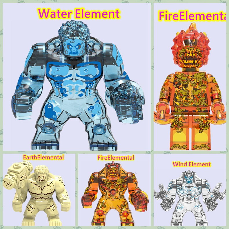 Lego ของเล่นตัวต่อเลโก้ Marvel Spider-Man Water Fire Wind Earth Element สําหรับเด็ก