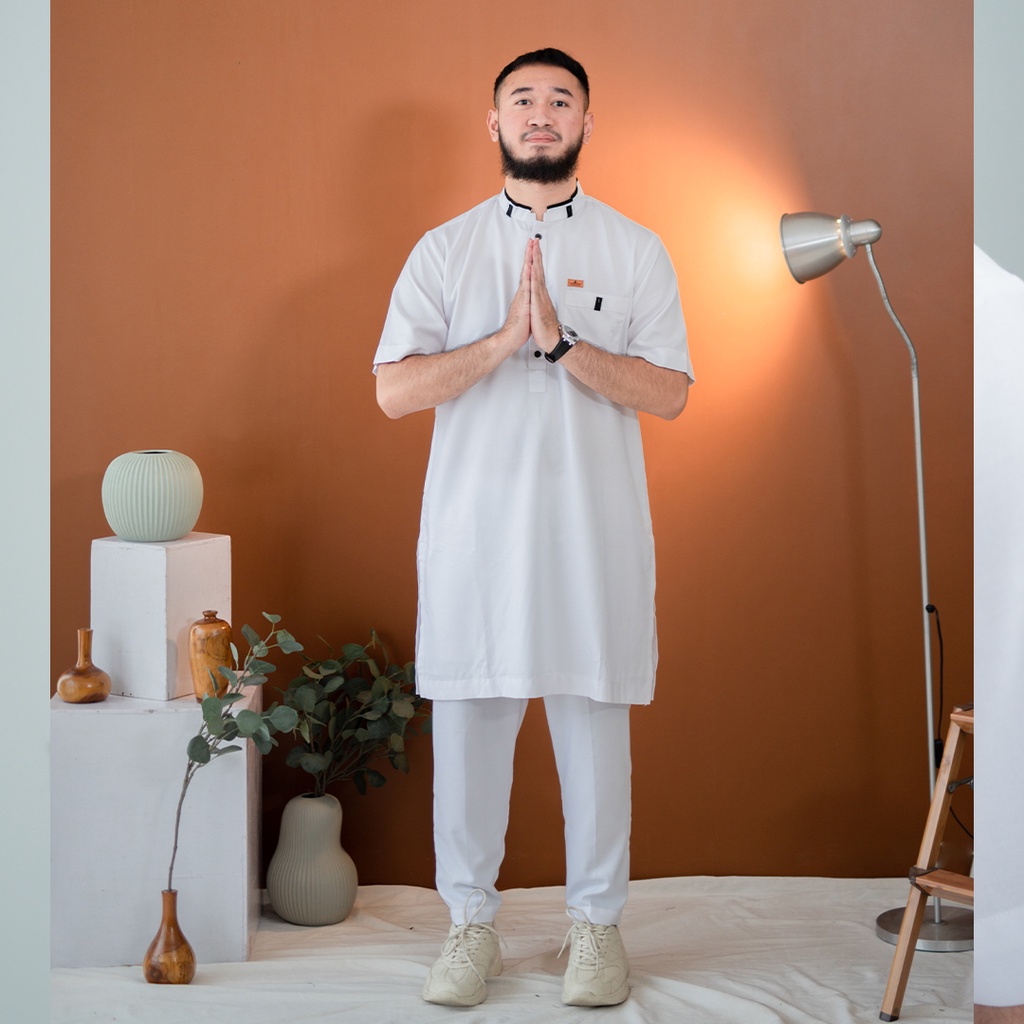 ชุดเดรส สีขาว ลาย Pakistani Koko Kurta Friday Prayer Dress Al Jumuah