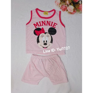 Disney ชุดเซ็ตเสื้อแขนกุดลายมินนี่ + กางเกงสีชมพูมีลายมินนี่ที่ก้น 6-12M สภาพใหม่ ใส่ครั้งเดียวค่ะ