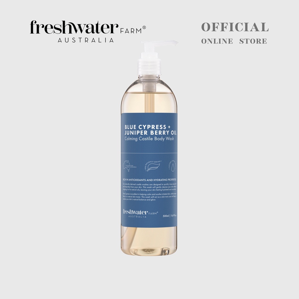 เจลอาบน้ำ Freshwater Farm Blue Cypress Juniper Berry Oil Calming