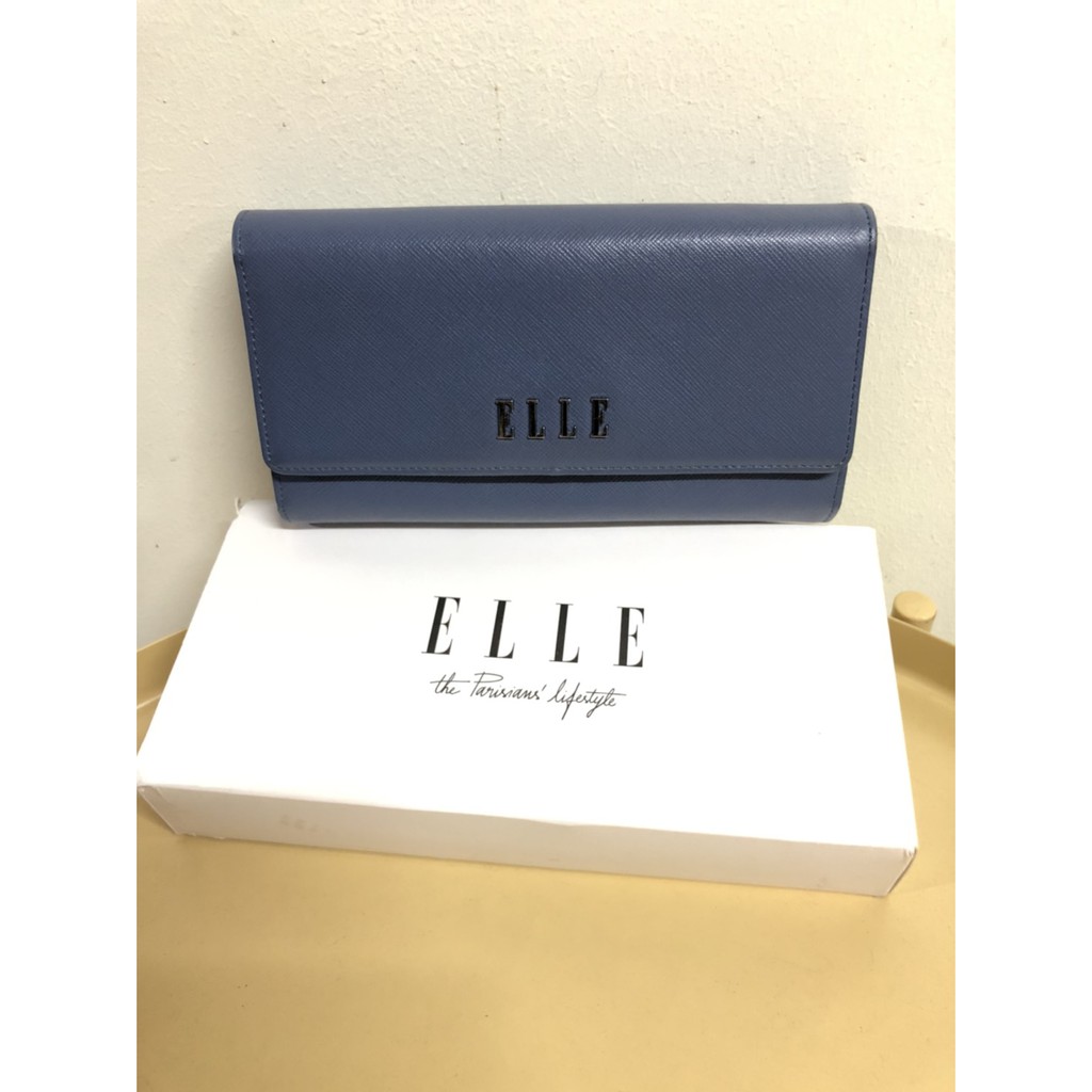 กระเป๋าสตางค์ผู้หญิงใบยาว ยี่ห้อ ELLE ของแท้ มือ 2 สภาพเหมือนใหม่