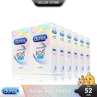 Durex Airy ถุงยางอนามัย บางพิเศษ ผิวเรียบ มีกลิ่นหอม ขนาด 52 มม. บรรจุ 12 กล่อง (120 ชิ้น)