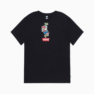 LEVIS เสื้อยืดแฟชั่นผู้ชายพิมพ์ลาย Lhc Levi  S Super Mario แฟชั่นสไตล์เรียบง่าย เรียบง่ายมีสไตล์