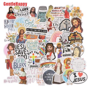 Gentlehappy สติกเกอร์ Jesus Religion Sayings สําหรับติดตกแต่งสเก็ตบอร์ด กีตาร์ แล็ปท็อป รถจักรยานยนต์ 50 ชิ้น