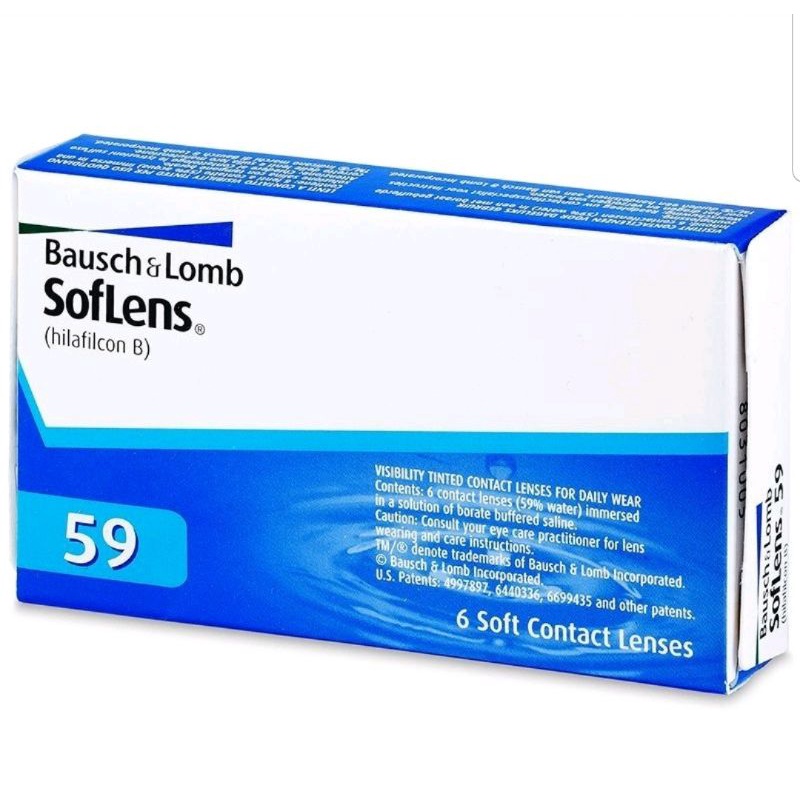Bausch and Lomb Softlens 59 (1 คู่)  คอนแทคเลนส์ใส ชนิดรายเดือน สายตาสั้น -3.25