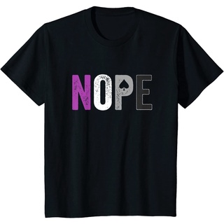 T-shirt  เสื้อยืดแขนสั้นลําลอง พิมพ์ลายธง Asexuality ACE Flag Ally NOPE แฟชั่นสําหรับผู้ชายS-5XL