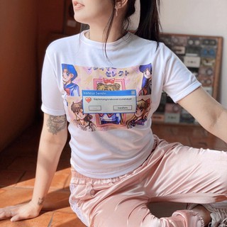 ♥️♥️พร้อมส่งนะคะ♥️♥️ เสื้อครอป เสื้อยืดครอปเข้ารูปลายการ์ตูนผู้หญิงน่ารัก sailormoon