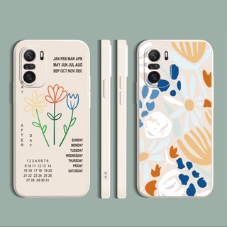 เคสโทรศัพท์มือถือซิลิโคนลายดอกไม้สําหรับ Xiaomi Redmi Note 10 Pro 9S Remdmi 9A 9C Poco X3 Nfc M3 Pro 5G Redmi10