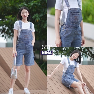 👖NN-ST🌟 #6511 เอี๊ยมยีนส์สามส่วน งานขาพับ ทรงสวย งานปักลายน่ารักๆ  สียีนส์ฟอกอ่อนกำลังดี