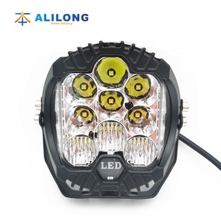 ไฟทำงานรถยนต์ LED รุ่นใหม่ไฟสปอร์ตไลท์ขนาด5นิ้ว90W ไฟวิ่งกลางวันส่องสว่างสามด้านไฟบาร์หน้ารถออฟโรดดัดแปลง