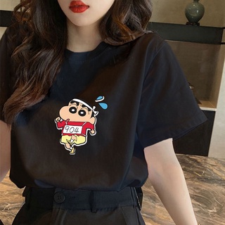 CX เกาหลีบวกเสื้อยืดขนาดคอกลมญี่ปุ่นมังงะ Crayon Shinchan รูปแบบการออกแบบพิมพ์เสื้อยืดขนาดใหญ่ส p2z