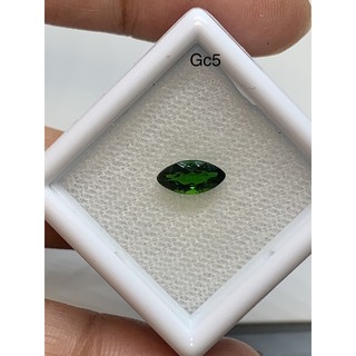 Gc5 พลอยกรีนโครมไดออพไซด์ greenchrome diopside น้ำหนัก 0.79กะรัต (ขนาด 8x4mm)