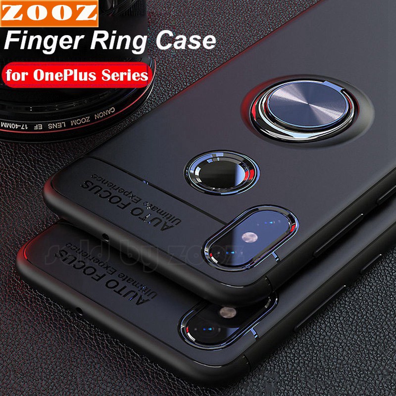 Oneplus 7T 7 Pro 6T 6 Soft Rubber Case Armor TPU Cover Magnetic Ring Buckle Casing for OnePlus7T OnePlus7Pro 7 6T 6