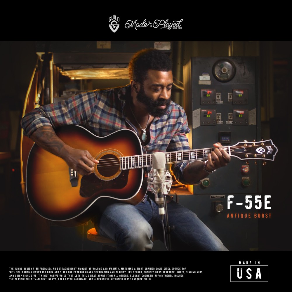 [U.S.A.] Guild F-55E 'Antique Burst' - Jumbo Guitar with Hardcase