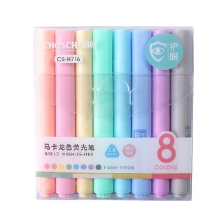 ปากกาไฮไลท์ ปากกาเน้นข้อความ สีพาสเทล Chosch CS-H716 (แพ็ค 8 แท่ง) Pastel Highlighter