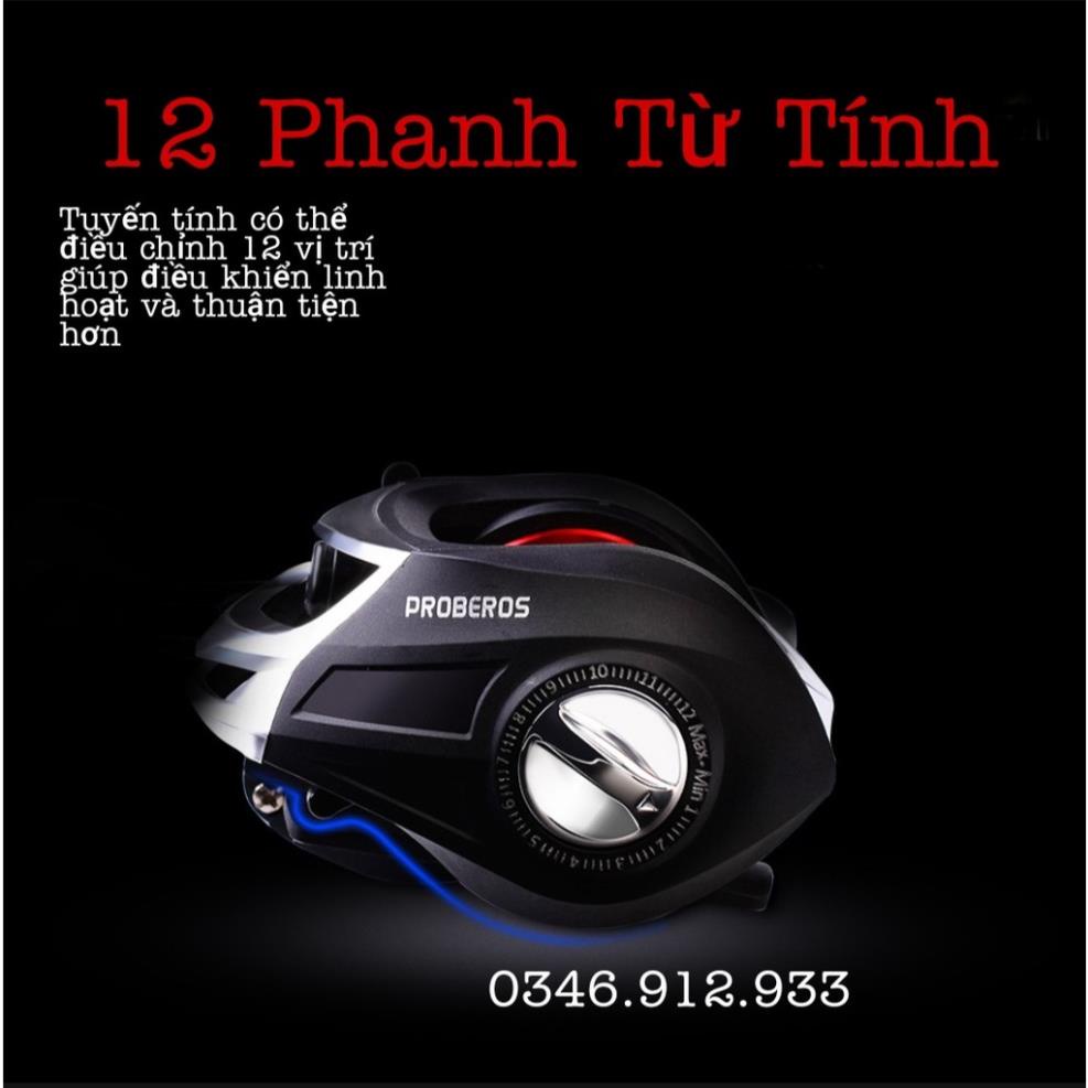 รอกตกปลาแนวนอน _ สีดํา Proberos Lure Fishing Reel Specializing in Lure Fishing Tackle_Snakehead Fish