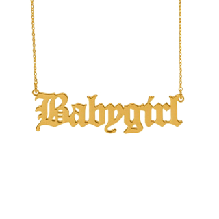 Cute Metal Babygirl English Letters Pendant Necklace Stainless Steel Gold Silver Colors Chain Necklace