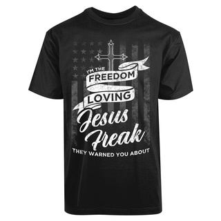 เสื้อยืดผ้าฝ้าย พิมพ์ลาย Im The Freedom Loving Jesus Freak สําหรับผู้ชาย OPhiej97NJefoe79สามารถปรับแต่งได้