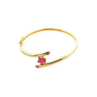 TANITTgems กำไลข้อมือประดับพลอยทับทิม รุ่น TNBG013 - Gold