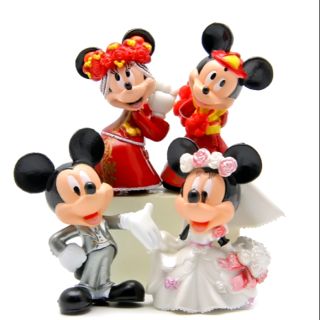 โมเดล 4ชิ้น/ set Wedding Style Mickey Minnie Action Figures