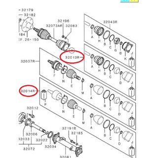 ยางกันฝุ่นเพลาขับตัวนอกตัวใน ปาเจโร่ 4WD Mitsubishi  มิตซู แท้ เบิกศูนย์