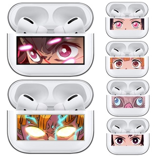 เคสหูฟัง TPU แบบนิ่ม ลายอนิเมะ Demon Slayer Eyes สําหรับ Apple Airpods Pro 3 2 1 Tanjirou Zenitsu Nezuko Inosuke