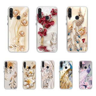 เคส for Huawei Y6p /Huawei Y7 2019/ Huawei Y7p/ Huawei Y9 Prime 2019 case girl Soft TPU เคสซิลิโคนอ่อนนุ่ม Cover Transparent Painting Phone Flower Cover