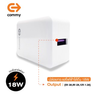 COMMY New ⚡️FLASH SALE⚡️ (ราคาพิเศษ) หัวชาร์จเร็ว18w QC3.0 &amp; Super Charge &amp; VOOC สำหรับมือถือ Samsung, Huawei, Oppo