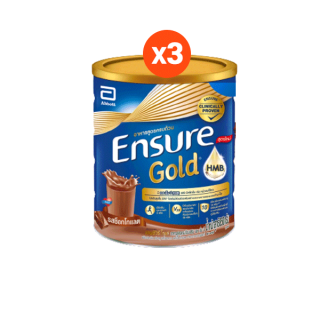 [สูตรใหม่] Ensure Gold เอนชัวร์ โกลด์ ช็อกโกแลต 850g 3 กระป๋อง Ensure Gold Chocolate 850g x3 อาหารเสริมสูตรครบถ้วน