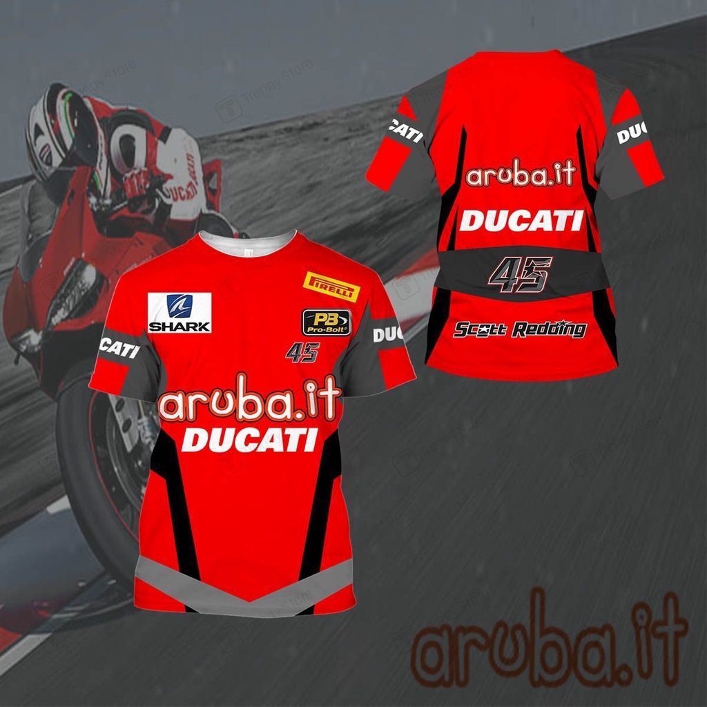 DUCATI 3D All Over พิมพ์ด้านบนผู้ชายขนาด S-5XL