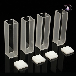 4Pcs Visible Cuvette Cell 3.5ml 10mm Quartz/Glass Spectrometer Micro Optical Spectrophotometer