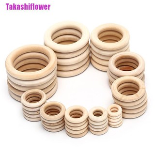 Takashiflower ลูกปัดไม้ ทรงกลม สําหรับทําเครื่องประดับ diy 1