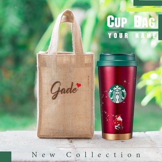 Cup Bag กระเป๋าใส่แก้ว ปักชื่อ