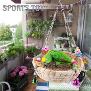 Sports Toy Safe Parrot Straw Durable Bird Swing Nest Hanging on Birdcage