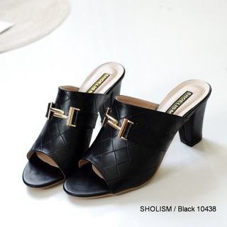 รองเท้าแตะส้นสูง งานเกรดพรีเมี่ยมมากแม่!! สวยไม่ไหว แต่งอะไหล่ทองสุดหรู Shoelism