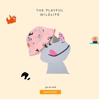 Mikaloveskids - Playful Wildlife Bucket สีส้มอ่อน