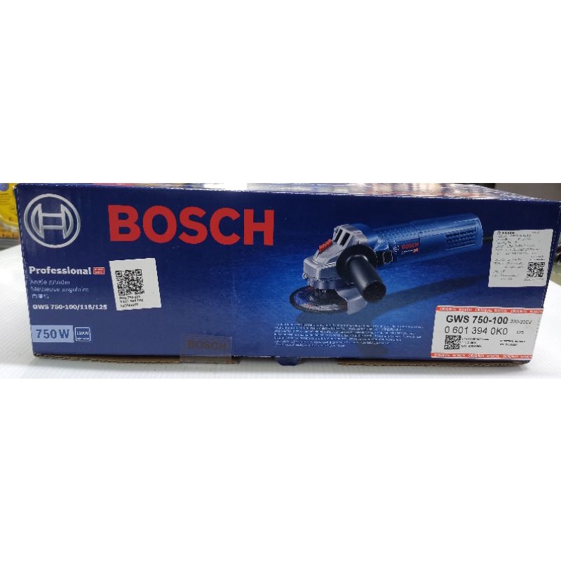 BOSCH​ GWS750-100  เครื่องเจียรไฟฟ้า​ 4" 750W 06013940K0