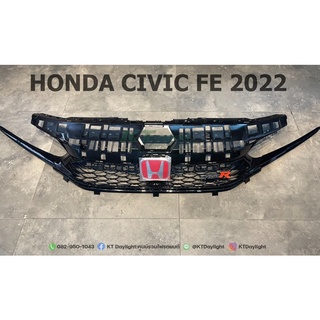 ราคาพิเศษพร้อมส่งในไทย&gt;Honda civic fe 2021-2022กระจังหน้าทรงTYPE Rพร้อมโลโก้ ใส่กับกันชนเดิม