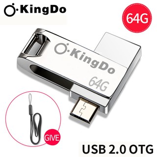 USB แฟลชไดรฟ์ Kingdo USB 64GB กิกะไบต์ USB จัดเก็บข้อมูลภายนอก OTG วัตถุประสงค์คู่ดิสก์ U โลหะดิสก์