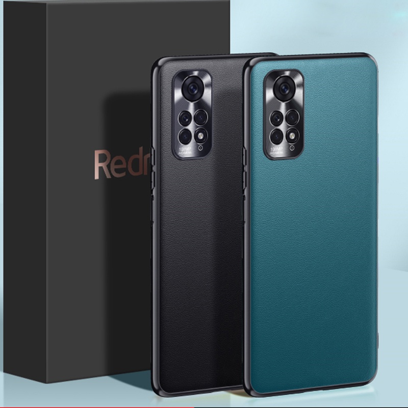 Xiaomi Redmi Note 11 11S 11 Pro 5G Global Version หรูหรา กันกระแทก หนังมังสวิรัติ เนื้อนุ่ม เคสโลหะ ป้องกันกล้อง