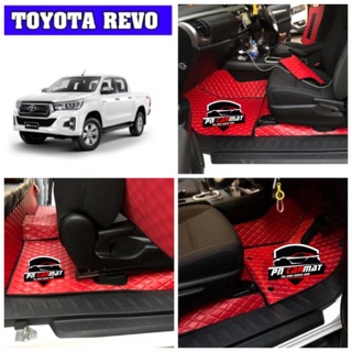 พรมปูพื้นรถยนต์ TOYOTA REVO (ลีโว้)ลายตาราง(มี 4ประตูและแคป) แถมฟรีแผ่นกันสึกพลาสติกอย่างดีมูลค่า250-.บาท