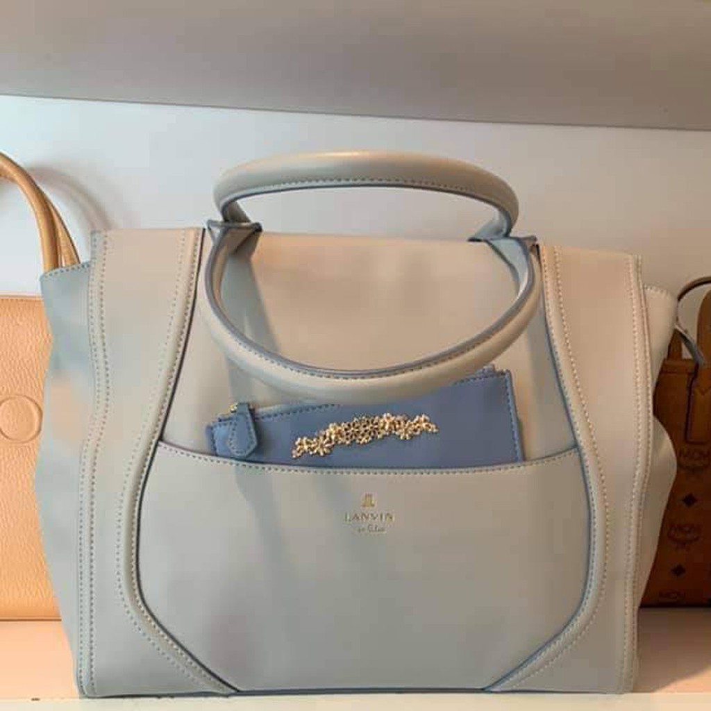 กระเป๋าถือ มือสอง แบรนด์ LANVIN en Bleu Joule Tote Bag Ladies