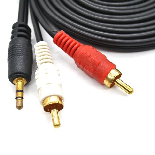 AUDIO TO RCA CABLE 2 GOLD PLATED 10M (1-2) / JACK 3.5 - 2 RCA 10 เมตร