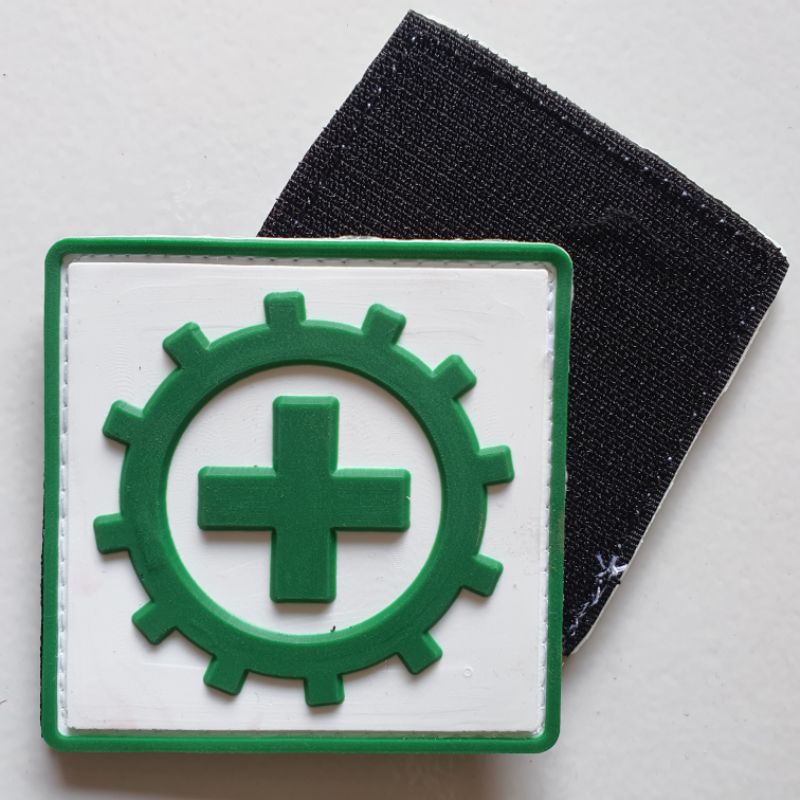 K3 SAFETY FIRST SQUARE LOGO RUBBER PATCH/RUBBER EMBLEM PATCH